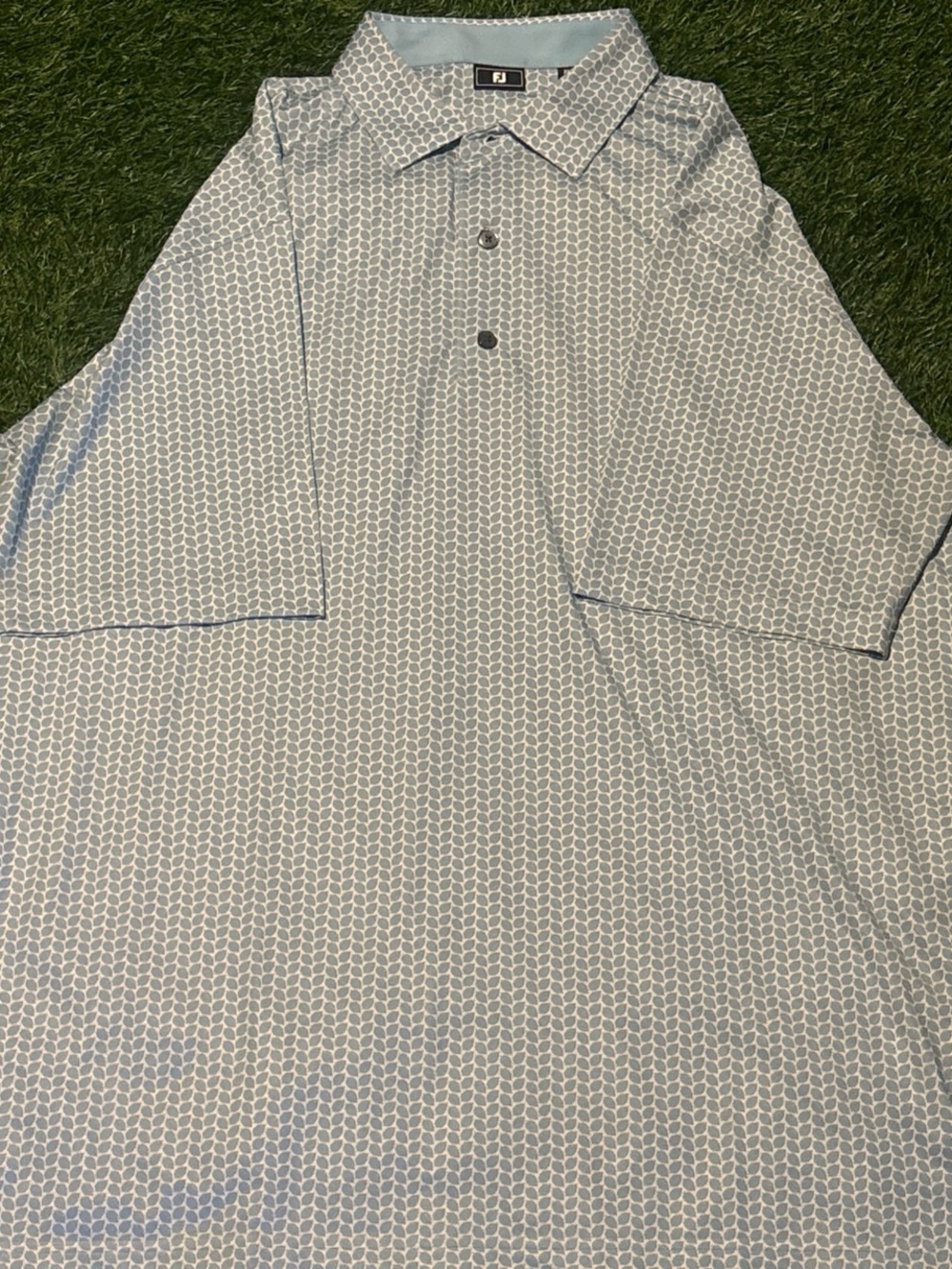 FootJoy Light Blue Patterned Men's Polo Shirt XL